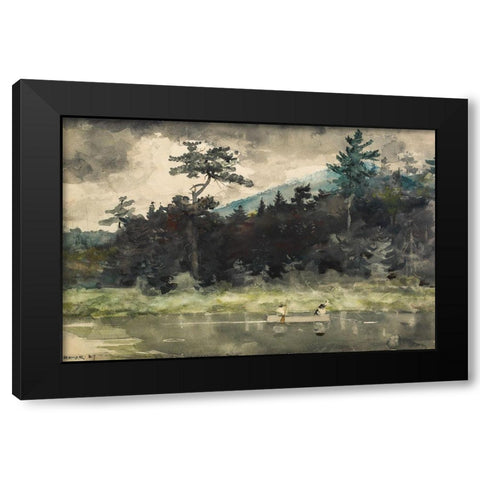 A Fishermans Day Black Modern Wood Framed Art Print with Double Matting by Homer, Winslow