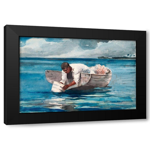 The Water Fan Black Modern Wood Framed Art Print with Double Matting by Homer, Winslow