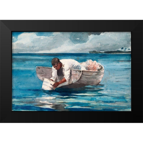 The Water Fan Black Modern Wood Framed Art Print by Homer, Winslow