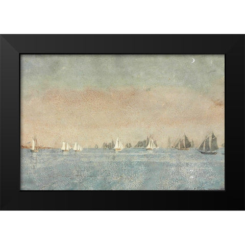 Gloucester Harbor, Fishing Fleet Black Modern Wood Framed Art Print by Homer, Winslow