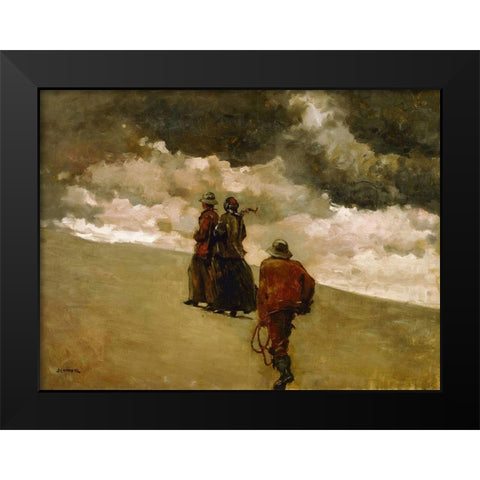 To the Rescue Black Modern Wood Framed Art Print by Homer, Winslow