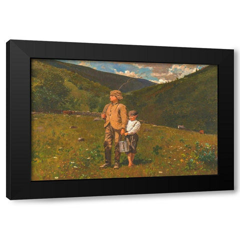 Crossing the Pasture Black Modern Wood Framed Art Print with Double Matting by Homer, Winslow
