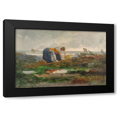 The Mussel Gatherers Black Modern Wood Framed Art Print with Double Matting by Homer, Winslow