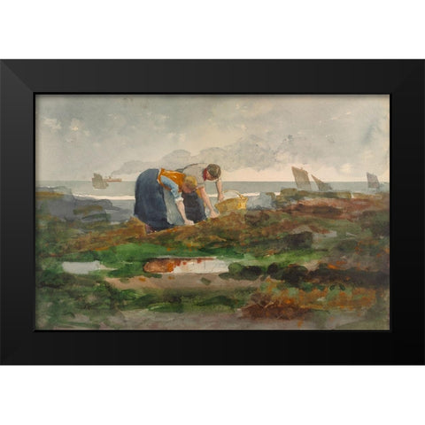 The Mussel Gatherers Black Modern Wood Framed Art Print by Homer, Winslow