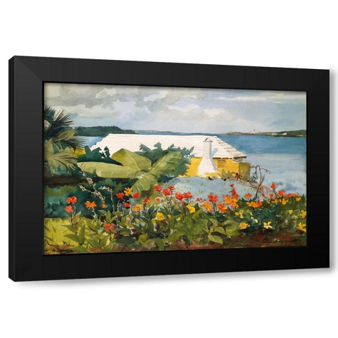Flower Garden and Bungalow, Bermuda Black Modern Wood Framed Art Print with Double Matting by Homer, Winslow