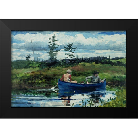 The Blue Boat Black Modern Wood Framed Art Print by Homer, Winslow