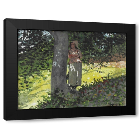A Shady Spot, Houghton Farm Black Modern Wood Framed Art Print with Double Matting by Homer, Winslow