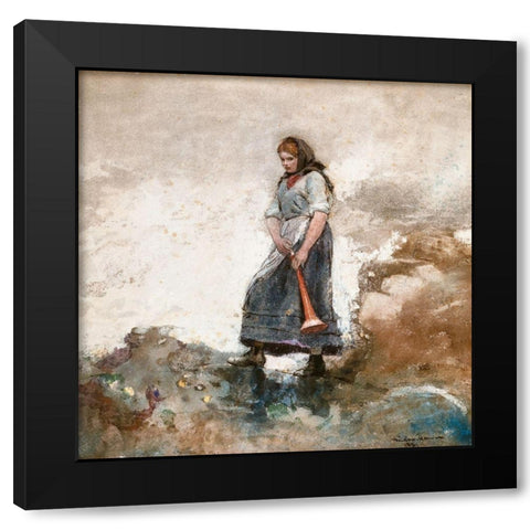 Daughter of the Coast Guard Black Modern Wood Framed Art Print with Double Matting by Homer, Winslow