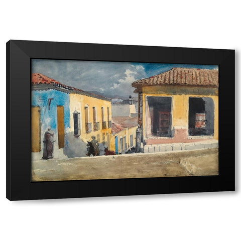 Santiago de Cuba, Street Scene Black Modern Wood Framed Art Print by Homer, Winslow