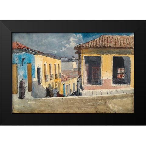 Santiago de Cuba, Street Scene Black Modern Wood Framed Art Print by Homer, Winslow