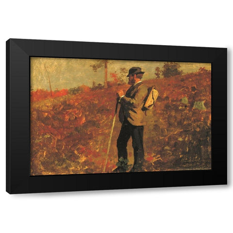 Man with a Knapsack Black Modern Wood Framed Art Print with Double Matting by Homer, Winslow