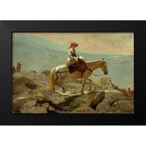The Bridle Path, White Mountains Black Modern Wood Framed Art Print by Homer, Winslow