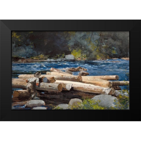 Hudson River Black Modern Wood Framed Art Print by Homer, Winslow
