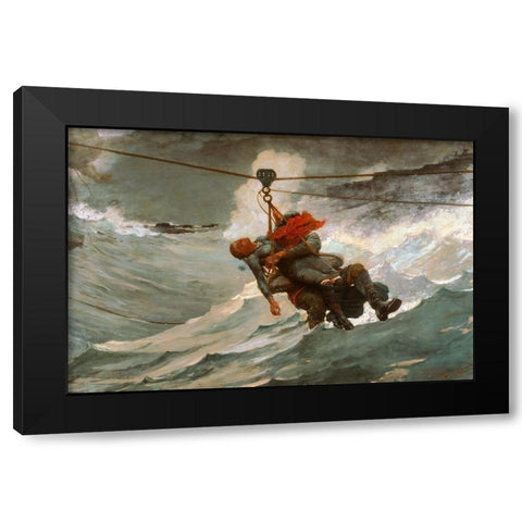 The Life Line Black Modern Wood Framed Art Print with Double Matting by Homer, Winslow