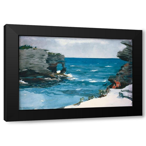 Rocky Shore, Bermuda Black Modern Wood Framed Art Print with Double Matting by Homer, Winslow