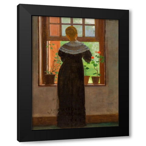An Open Window Black Modern Wood Framed Art Print with Double Matting by Homer, Winslow