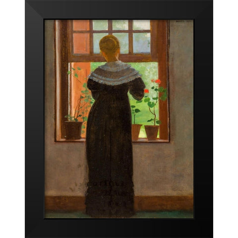 An Open Window Black Modern Wood Framed Art Print by Homer, Winslow