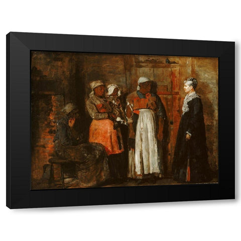A Visit from the Old Mistress Black Modern Wood Framed Art Print with Double Matting by Homer, Winslow
