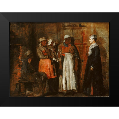 A Visit from the Old Mistress Black Modern Wood Framed Art Print by Homer, Winslow