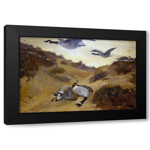 Wild Geese in Flight Black Modern Wood Framed Art Print with Double Matting by Homer, Winslow