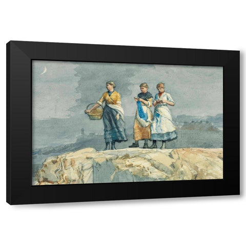 Where are the Boats Black Modern Wood Framed Art Print with Double Matting by Homer, Winslow