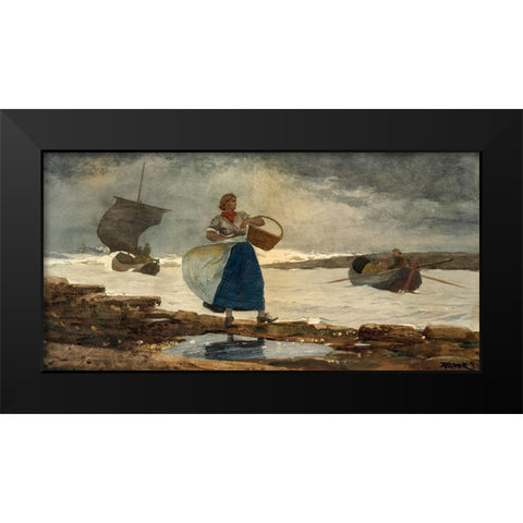Inside the Bar Black Modern Wood Framed Art Print by Homer, Winslow