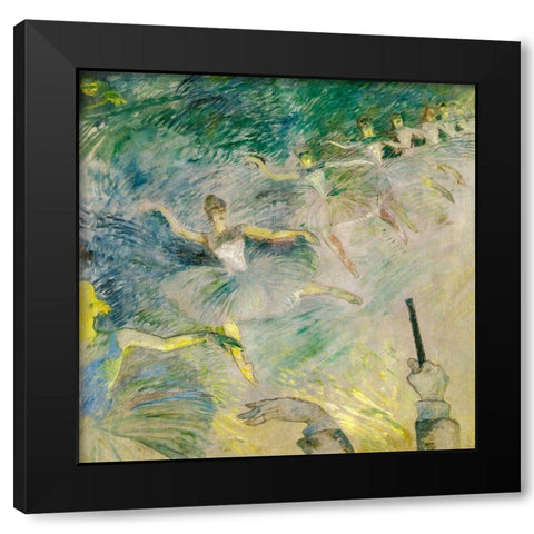 Ballet Dancers Black Modern Wood Framed Art Print by Toulouse-Lautrec, Henri de