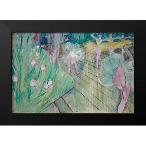 Ballet Scene Black Modern Wood Framed Art Print by Toulouse-Lautrec, Henri de