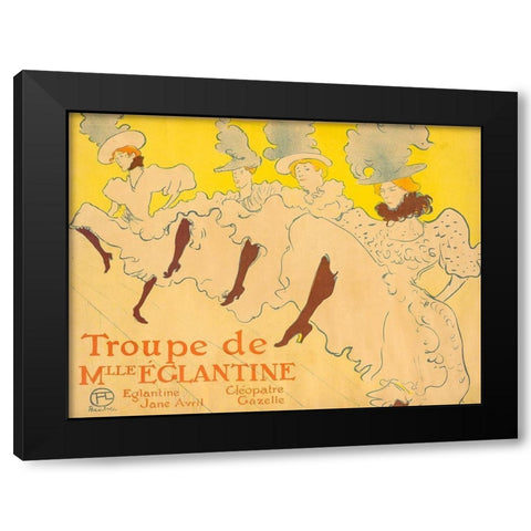 Mademoiselle Eglantine’s Troupe Black Modern Wood Framed Art Print with Double Matting by Toulouse-Lautrec, Henri de