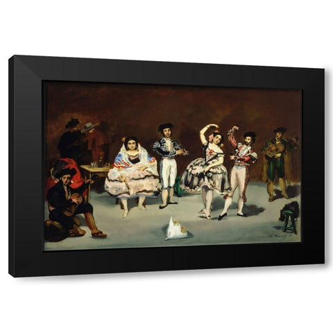 Spanish Ballet Black Modern Wood Framed Art Print by Manet, Edouard