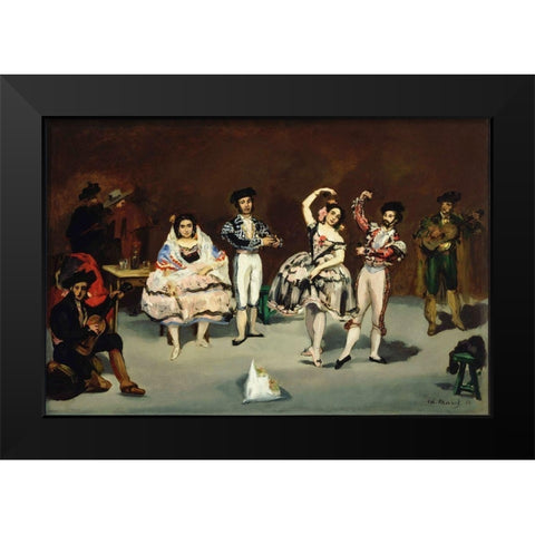 Spanish Ballet Black Modern Wood Framed Art Print by Manet, Edouard