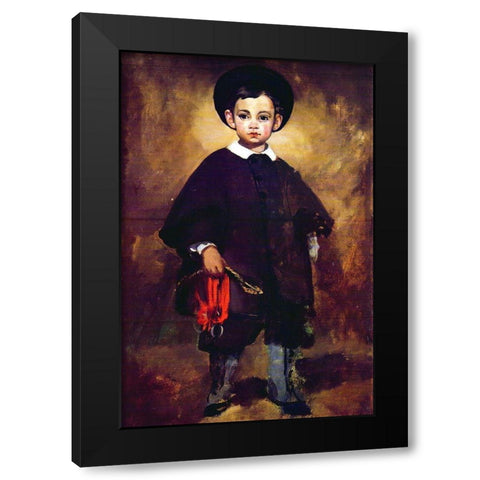 Little Lange Black Modern Wood Framed Art Print by Manet, Edouard