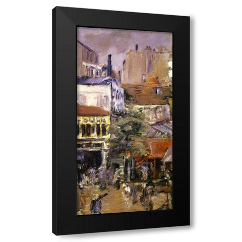View taken near Place Clichy Black Modern Wood Framed Art Print by Manet, Edouard