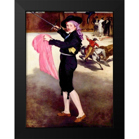 Mademoiselle V. in the Costume of an Espada Black Modern Wood Framed Art Print by Manet, Edouard