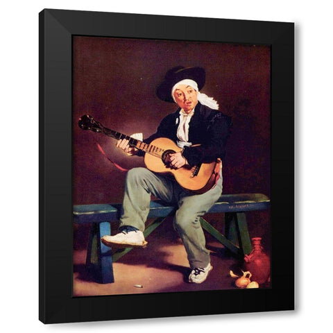 The Spanish singer Black Modern Wood Framed Art Print by Manet, Edouard