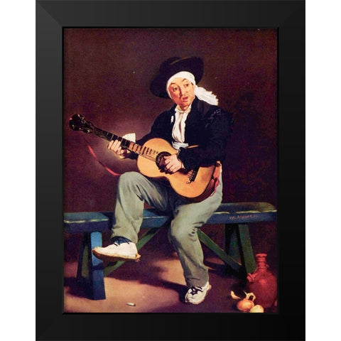 The Spanish singer Black Modern Wood Framed Art Print by Manet, Edouard