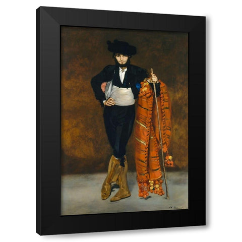 Young man dressed as a majo Black Modern Wood Framed Art Print by Manet, Edouard