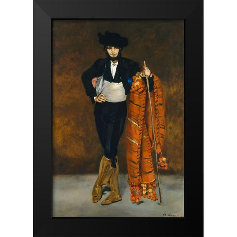 Young man dressed as a majo Black Modern Wood Framed Art Print by Manet, Edouard