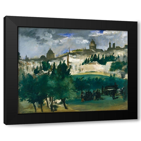 The Funeral Black Modern Wood Framed Art Print with Double Matting by Manet, Edouard