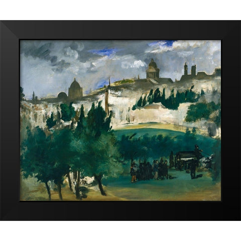 The Funeral Black Modern Wood Framed Art Print by Manet, Edouard