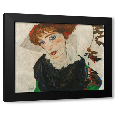 Portrait of Wally Neuzil Black Modern Wood Framed Art Print by Schiele, Egon