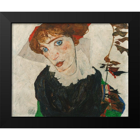 Portrait of Wally Neuzil Black Modern Wood Framed Art Print by Schiele, Egon