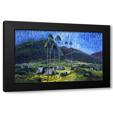 Odds and Ends Black Modern Wood Framed Art Print by Carr, Emily