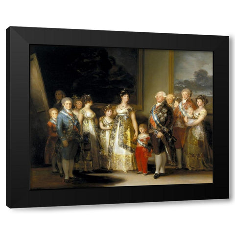 Charles IV of Spain and His Family Black Modern Wood Framed Art Print by Goya, Francisco