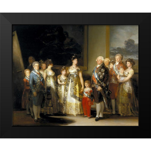 Charles IV of Spain and His Family Black Modern Wood Framed Art Print by Goya, Francisco