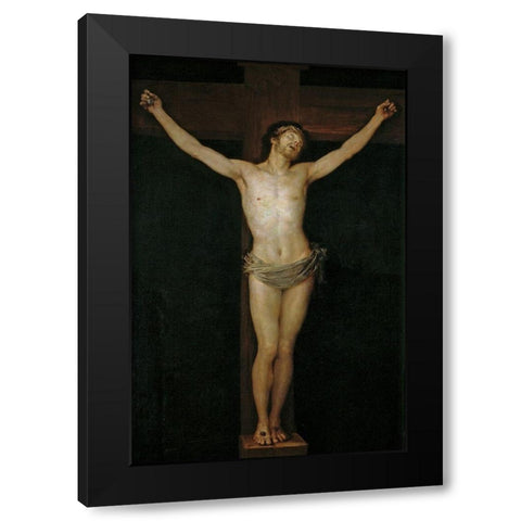 Christ on the Cross Black Modern Wood Framed Art Print with Double Matting by Goya, Francisco