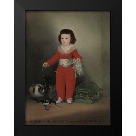 Manuel Osorio Manrique de Zuniga Black Modern Wood Framed Art Print by Goya, Francisco