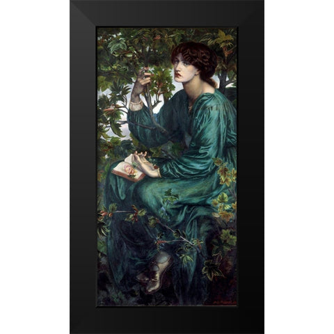 The Day Dream Black Modern Wood Framed Art Print by Rossetti, Dante Gabriel