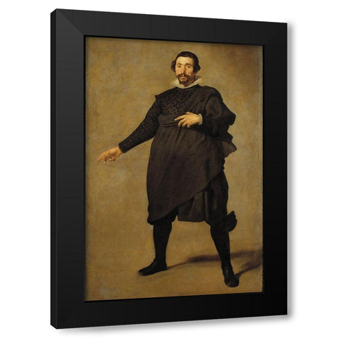 Portrait of Pablo de Valladolid Black Modern Wood Framed Art Print with Double Matting by Velazquez, Diego