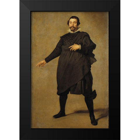 Portrait of Pablo de Valladolid Black Modern Wood Framed Art Print by Velazquez, Diego